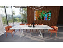Mason Modern Round Glass & Walnut Dining Table