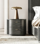 fields - modern black acacia bedroom set