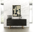 Maxine - Modern Hammered Grey Glass Rectangular Dining Table