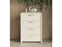 Florence - Modern Beige Leatherette + Gold Chest