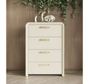 Florence - Modern Beige Velvet + Gold Bed