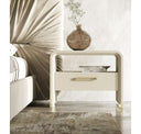 Florence - Modern Beige Velvet + Leatherette Bedroom Set