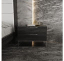 Helenora - Contemporary Grey Fabric & Walnut Trim Bed