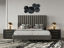 hemlock - modern grey velvet bed