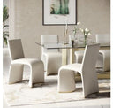 Mingus - Modern Glass + Brushed Brass Rectangualr Dining Table