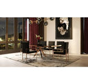 Legend - Modern Black Glass & Rosegold Dining Table