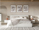 Liam - Modern Ivory Fabric Upholstered Bed