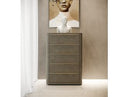 Lois - Modern Beige Shagreen + Brass Chest