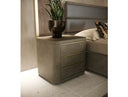 Lois - Modern Beige Shagreen + Brass Nightstand