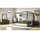 Manhattan - Contemporary Canopy Brown Oak Bedroom Set