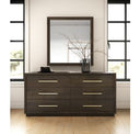 Manhattan - Contemporary Brown Oak and Gold Nightstand