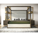 Manhattan - Contemporary Canopy Brown Oak Bedroom Set