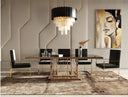 Dandy - Modern Golden & 15mm Glass Dining Table