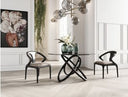 Mason Modern Round Glass & Black Ash Dining Table