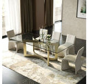 Kenda Contemporary Grey and Brushed Gold Dining Chair (Set of 2)