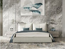 Patrick - Modern Light Grey Leather Bed