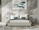 Patrick - Modern Light Grey Leather Bed