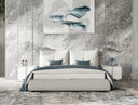 patrick - modern light grey leather bed