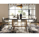 Pike - Modern Black Ash & Brass Dining Table