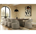 Renzo Modern Round Oak & Concrete Dining Table