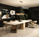 Reynold - Glam Faux Marble + Gold Stainless Steel Dining Table
