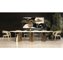 Reynold - Glam Faux Marble + Gold Stainless Steel 94-Inch Dining Table