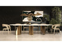 Reynold - Glam Faux Marble + Gold Stainless Steel Dining Table