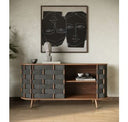 Sheridan - Mid-Century Modern Grey Fabric + Walnut Dining Chair