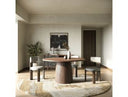 Sheridan - Mid-Century Modern Grey Fabric + Walnut Dining Chair
