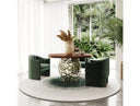 Melanie - Modern White Ceramic & Brushed Brown Dining Table