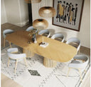 Truman - Mid-Century Modern Natural Oak Extendable Dining Table + 10 Chairs Set
