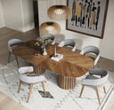 Truman - Mid-Century Modern Walnut Extendable Dining Table + 10 Chairs Set