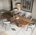 Truman - Mid-Century Modern Walnut Extendable Dining Table + 10 Chairs Set
