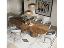 Truman - Mid-Century Modern Walnut Extendable Dining Table + 8 Chairs Set