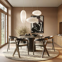 Weiss - Mid-Century Modern Light Grey Fabric + Wenge Dining Chair