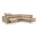 Monte Carlo - Italian Modern Cappuccino Leather Right Facing Sectional Sofa
