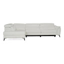 Monte Carlo - Italian Modern White Leather Left Facing Sectional Sofa