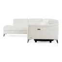 Monte Carlo - Italian Modern White Leather Left Facing Sectional Sofa