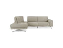 Mood - Italian Light Grey Leather Left Facing Sectional Sofa