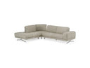 Mood - Italian Light Grey Leather Left Facing Sectional Sofa