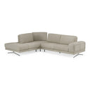 Mood - Italian Light Grey Leather Left Facing Sectional Sofa