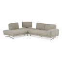 Mood - Italian Light Grey Leather Left Facing Sectional Sofa