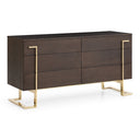 Moontide - Glam Beige Velvet and Brushed Brass 4-Piece Bedroom Set