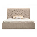 Moontide - Glam Beige Velvet and Brushed Brass Bed