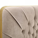 Moontide - Glam Beige Velvet and Brushed Brass Bed
