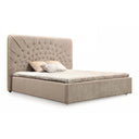 Moontide - Glam Beige Velvet and Brushed Brass 4-Piece Bedroom Set