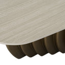 Moorgate - Modern Travertine Ceramic + Bronze Dining Table