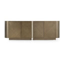 Moorgate - Modern Travertine Ceramic + Bronze Dining Table
