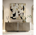 Moorgate - Modern Travertine Ceramic + Bronze Dining Table