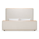 Mora - Modern Cream Fabric + Wood Bed
